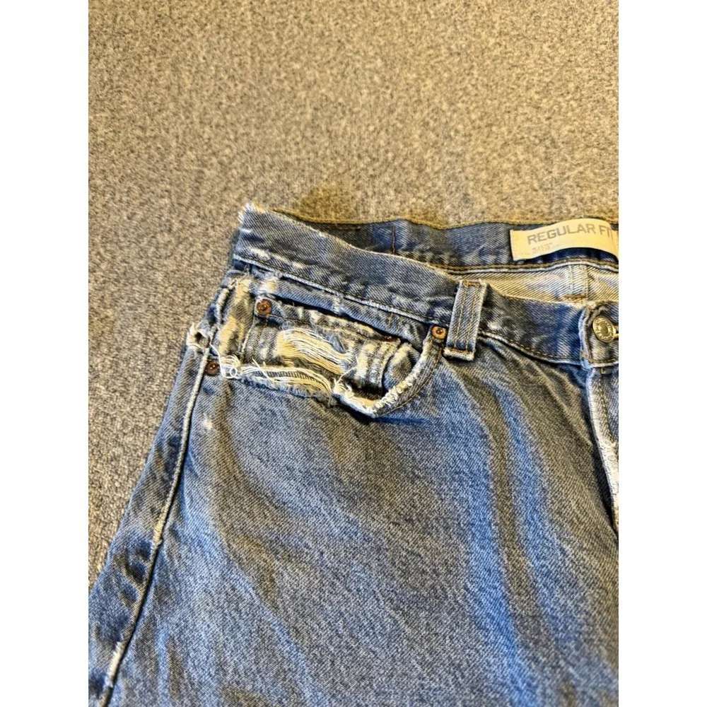 Levis 505 Jeans Adult Mens 34x32 Blue Denim Regular Fit Straight Leg